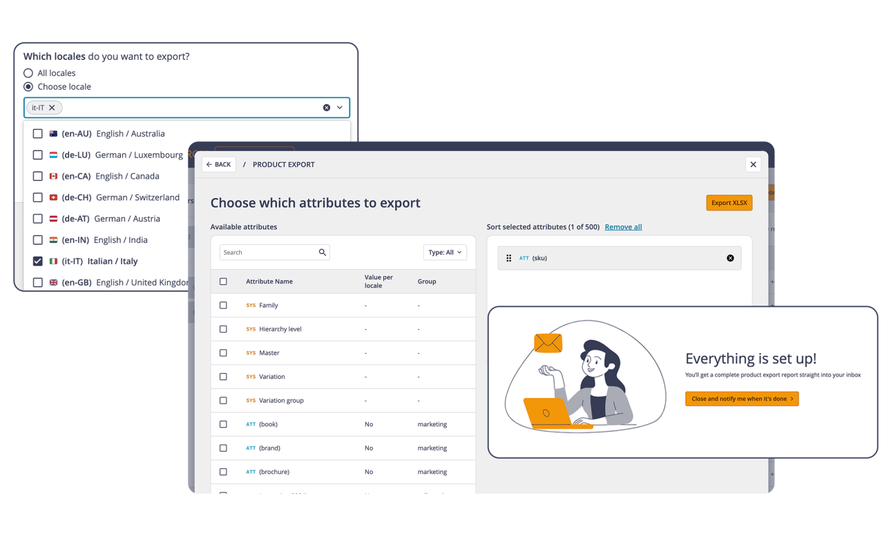 Spiegazione del processo di export.