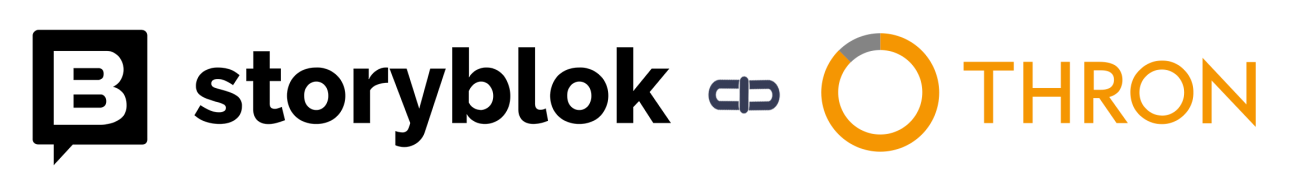 Logo Storyblok e logo THRON.